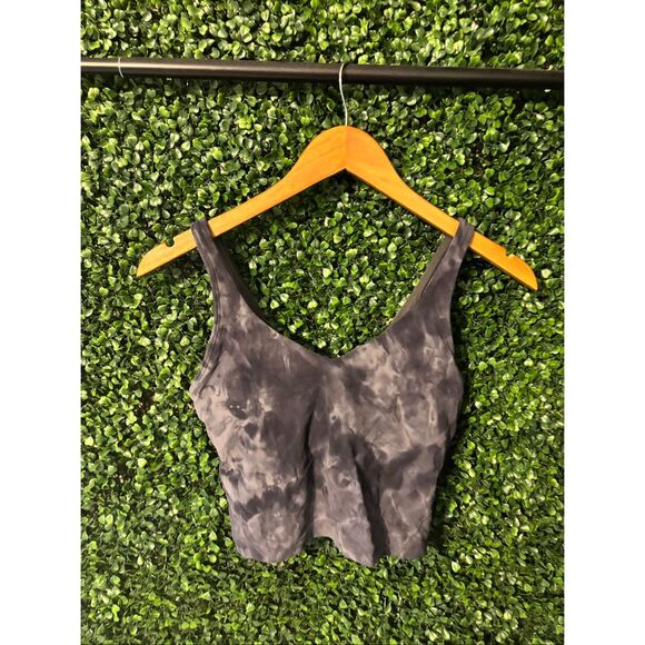 Lululemon Gray Diamond Dye Cropped Align Tank Top Size 4 - Picture 1 of 3